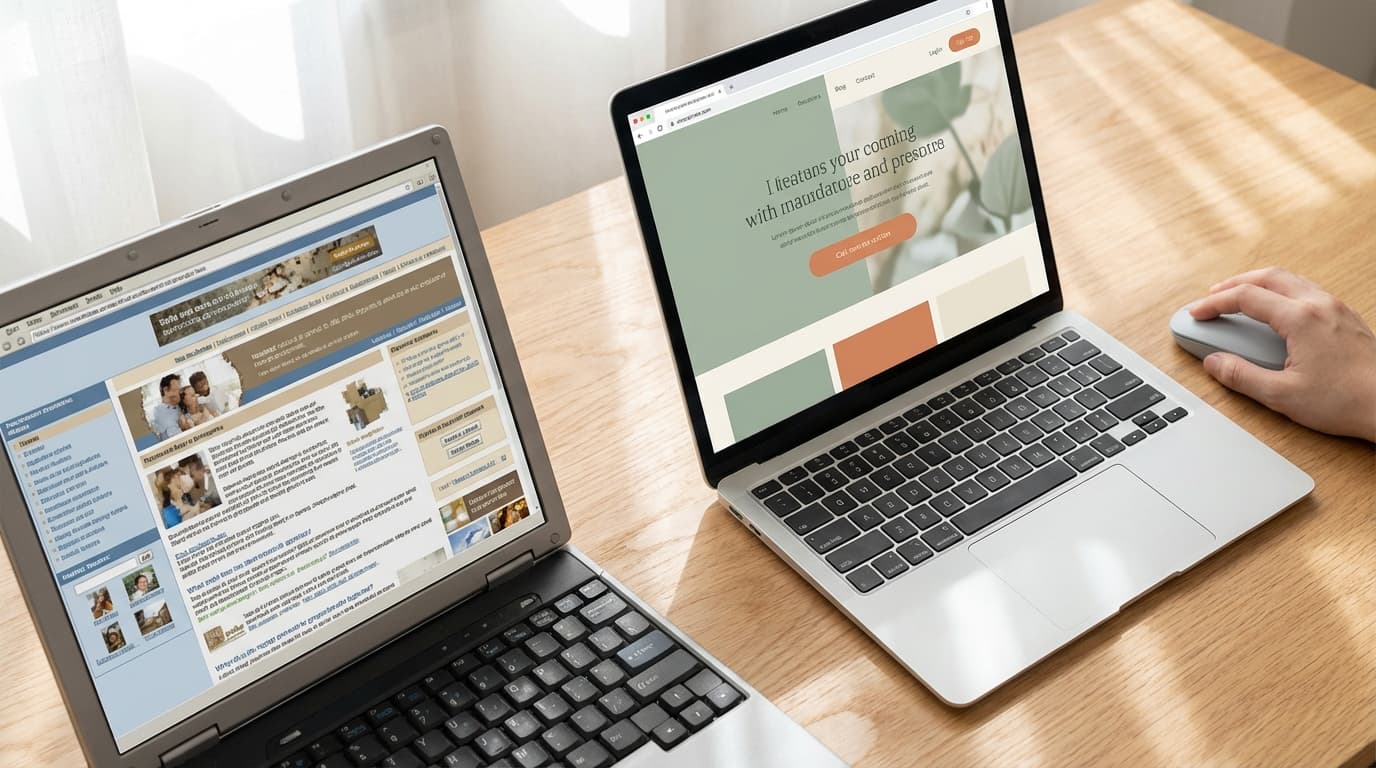 Before and after website transformation